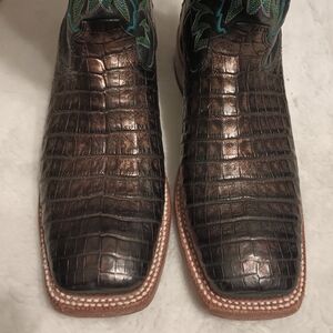 Ariat Relentless Copper Colored Caiman Boots Men's Size 9D